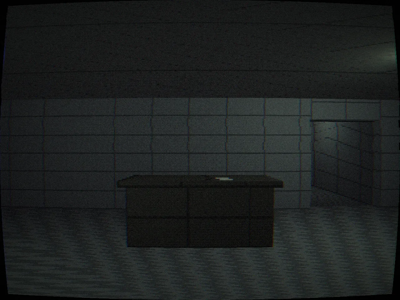 The wrong final lobby, lit sickly green